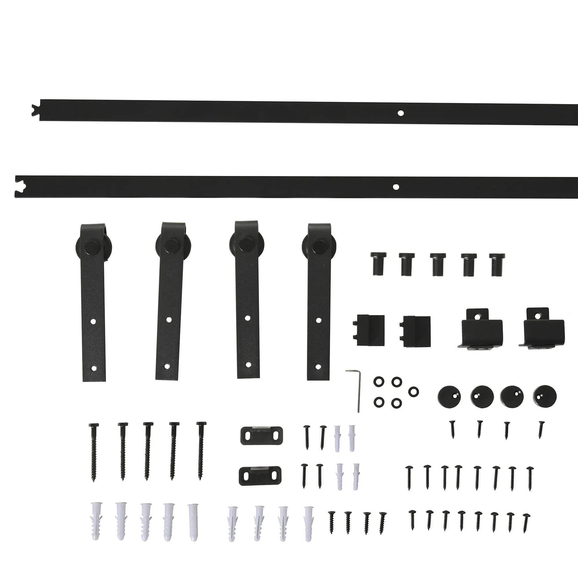 Stumdomųjų durų sistema vidaXL, 183 cm, juoda