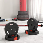 4 vnt. svorių plokščių rinkinys treniruotėms, sporto salėms, namų treniruotėms, jėgos treniruotėms, 2 x 7,5 kg ir 2 x 5 kg, juodos spalvos