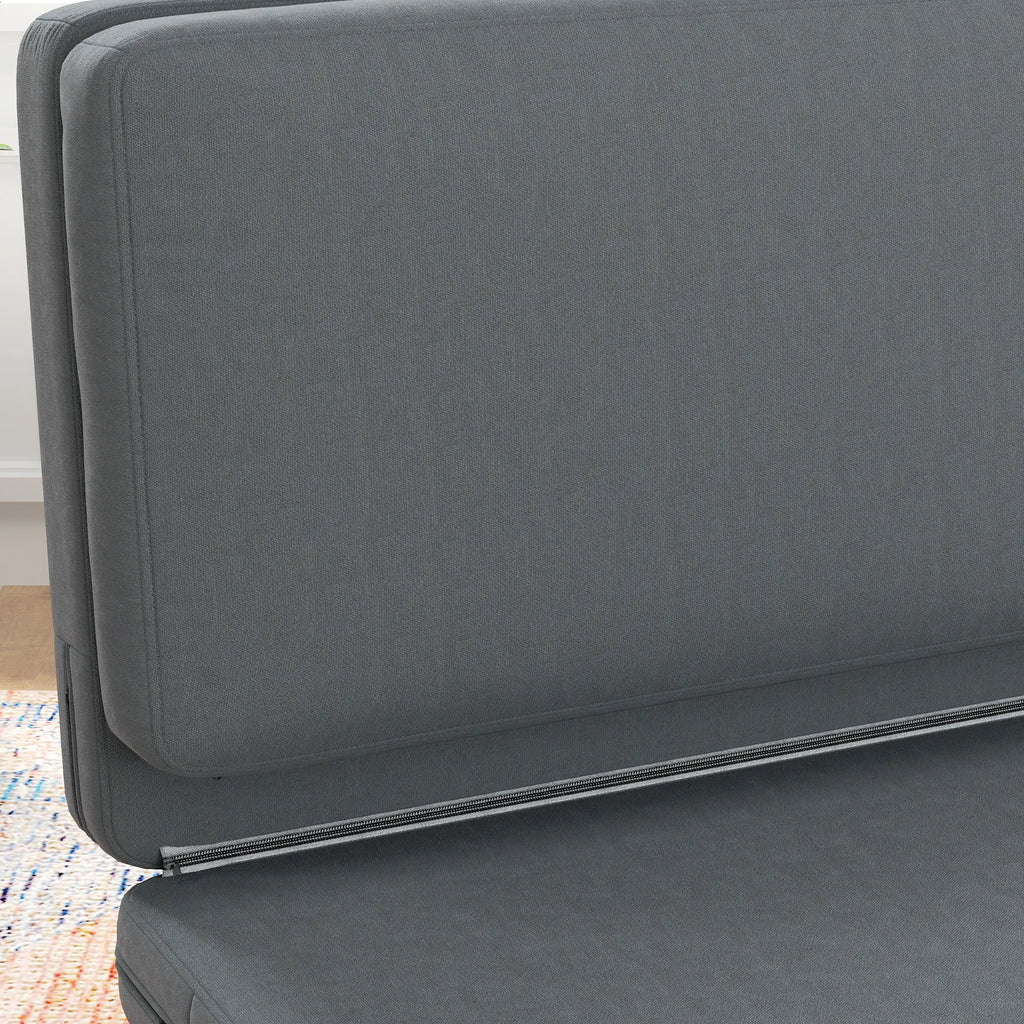 Sulankstoma grindų sofa, 3-in-1 transformuojamas krėslas, 138 cm, tamsiai pilka