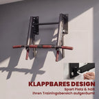 Sulankstyta prie sienos juosta ir tvirtinimo mechanizmo detalė