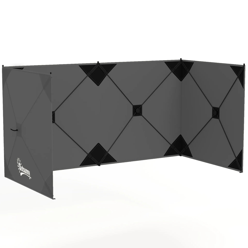 Sulankstoma vėjo užuovėja stovyklavimui 480x120 cm tamsiai pilka