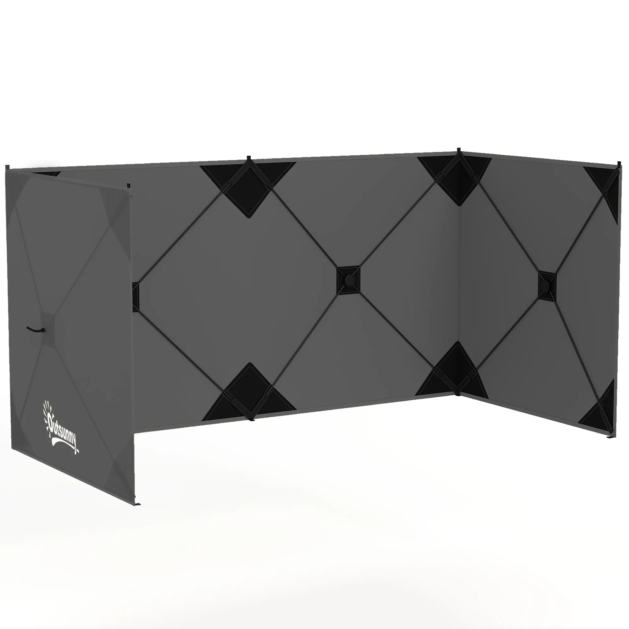 Sulankstoma vėjo užuovėja stovyklavimui 480x120 cm tamsiai pilka