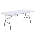 Sulankstomas banketinis stalas su fiksatoriumi, 180 × 74 cm, baltas