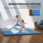 Sulankstomas gimnastikos kilimėlis 240 x 120 cm, šviesiai mėlynas