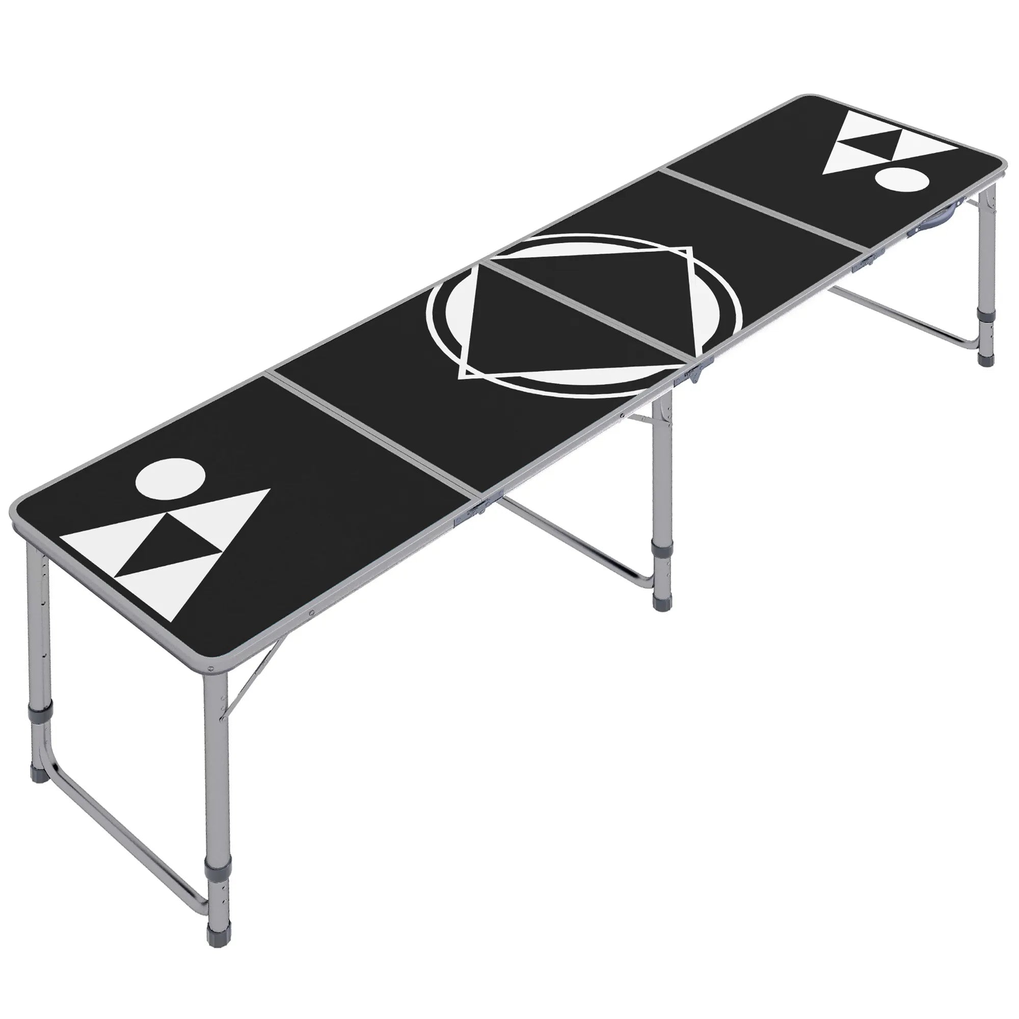 Sulankstomas kempingo stalas, reguliuojamo aukščio, iki 20 kg, 240 x 60 cm, juodas