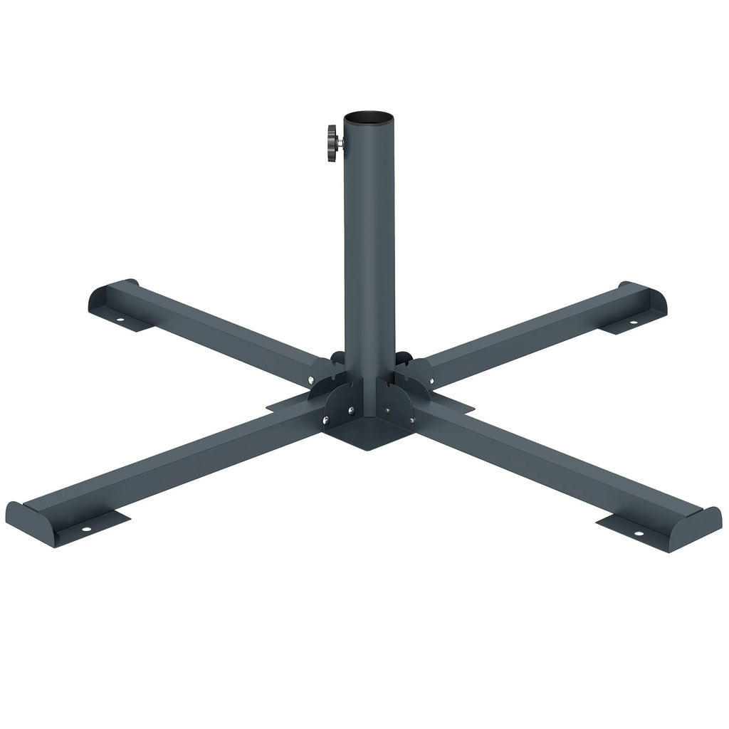 Sulankstomas metalinis skėčio stovas 86x86x30 cm tamsiai pilkas