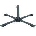 Sulankstomas metalinis skėčio stovas 86x86x30 cm tamsiai pilkas
