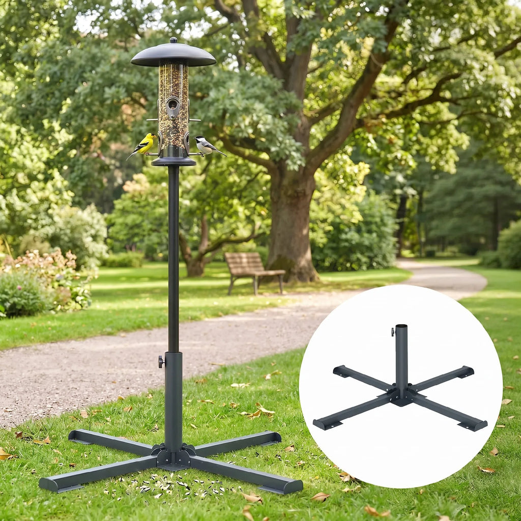 Sulankstomas metalinis skėčio stovas 86x86x30 cm tamsiai pilkas