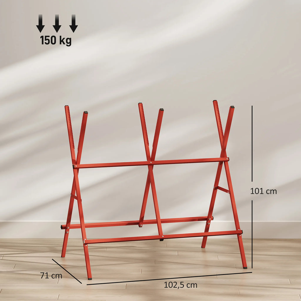 Ožio matmenų schema su aukščiu, pločiu, gyliu ir 150 kg apkrova