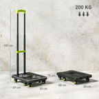 Sulankstomas rankinis vežimėlis, iki 200 kg, žalias