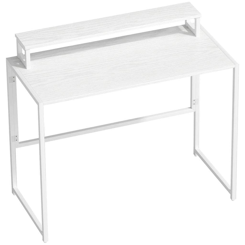 Sulankstomas rašomasis stalas, kompiuterio stalas su monitoriaus laikikliu darbo kambariui, plienas, mdf, 100x48x87,5 cm