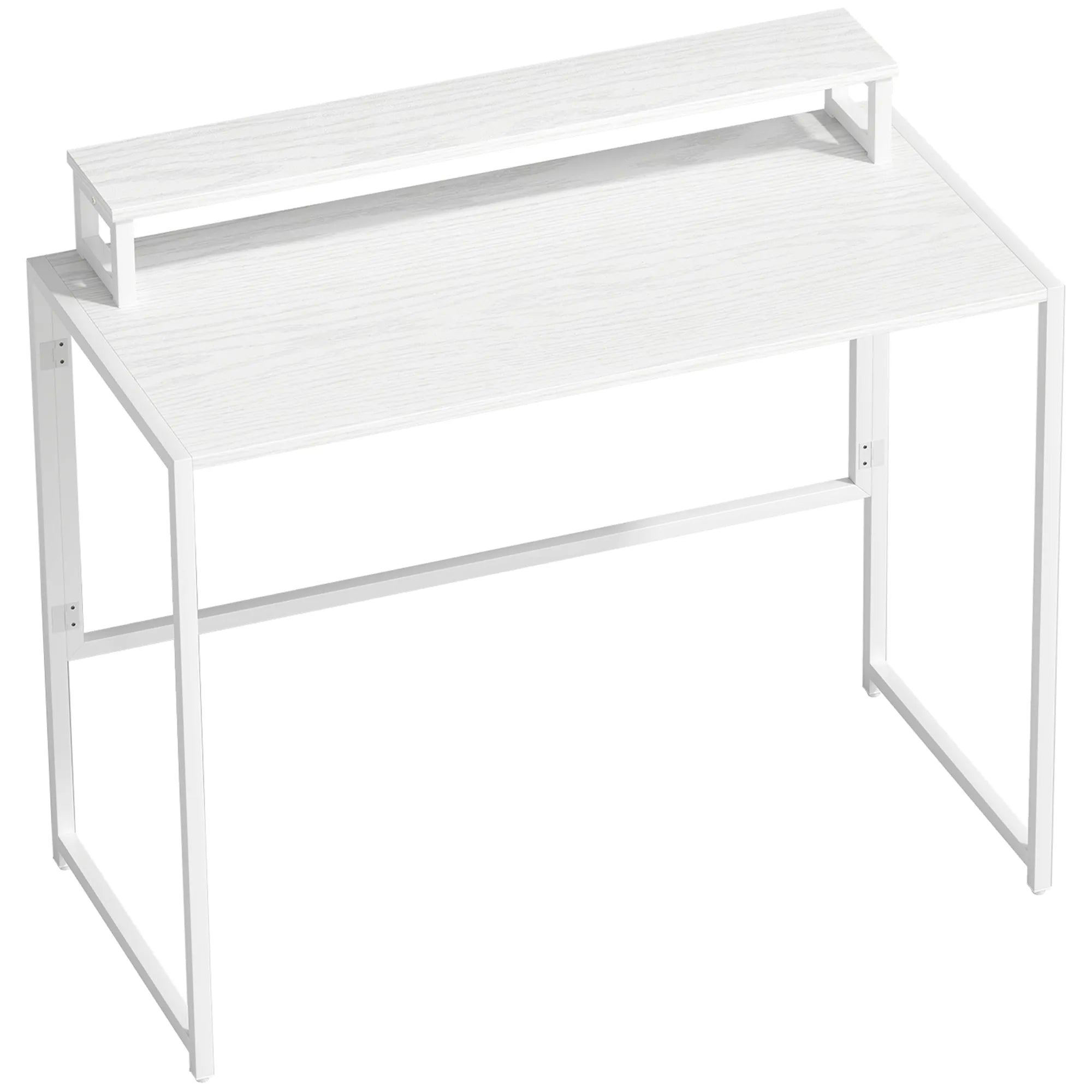 Sulankstomas rašomasis stalas, kompiuterio stalas su monitoriaus laikikliu darbo kambariui, plienas, mdf, 100x48x87,5 cm