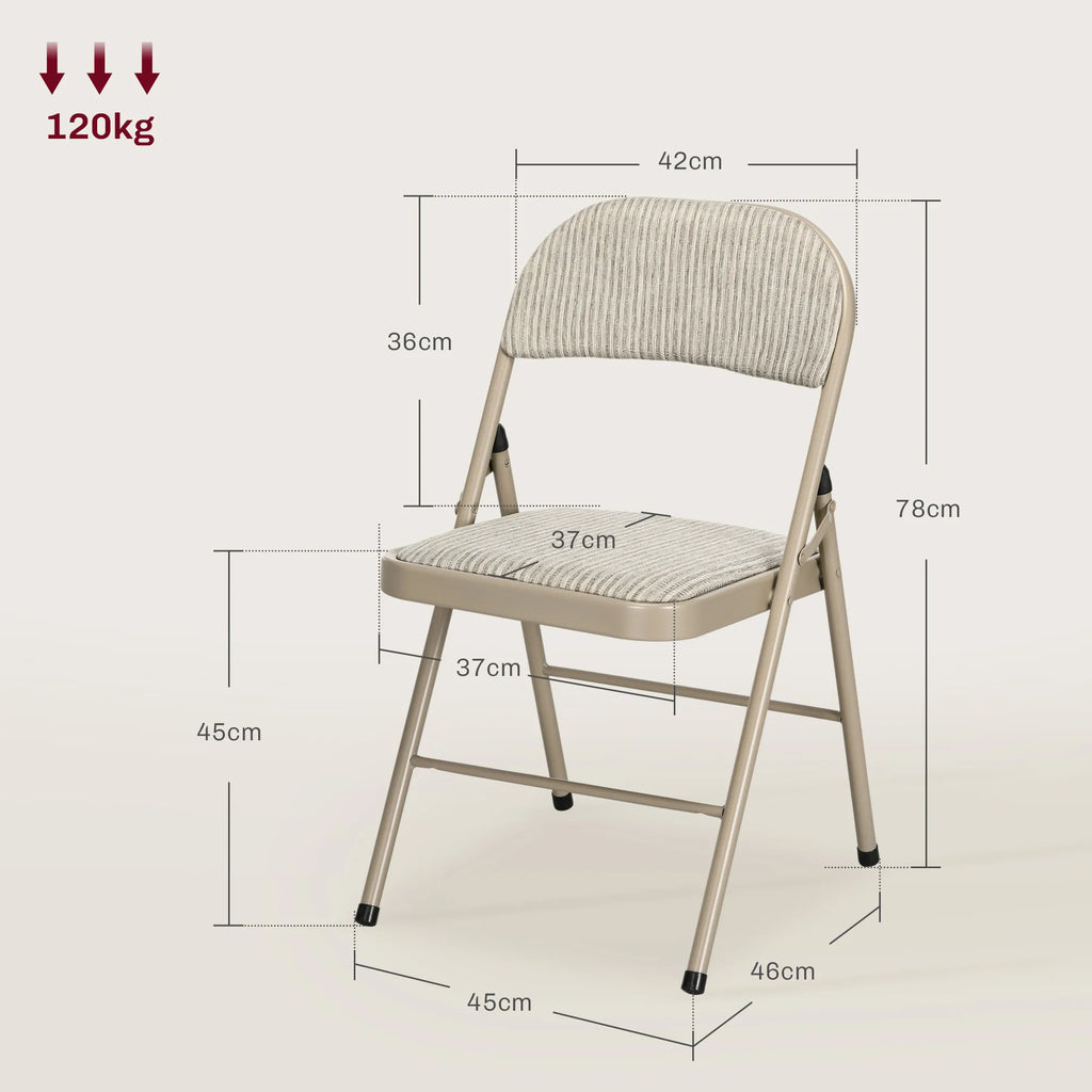Schema su kėdės matmenimis ir 120 kg apkrovos riba