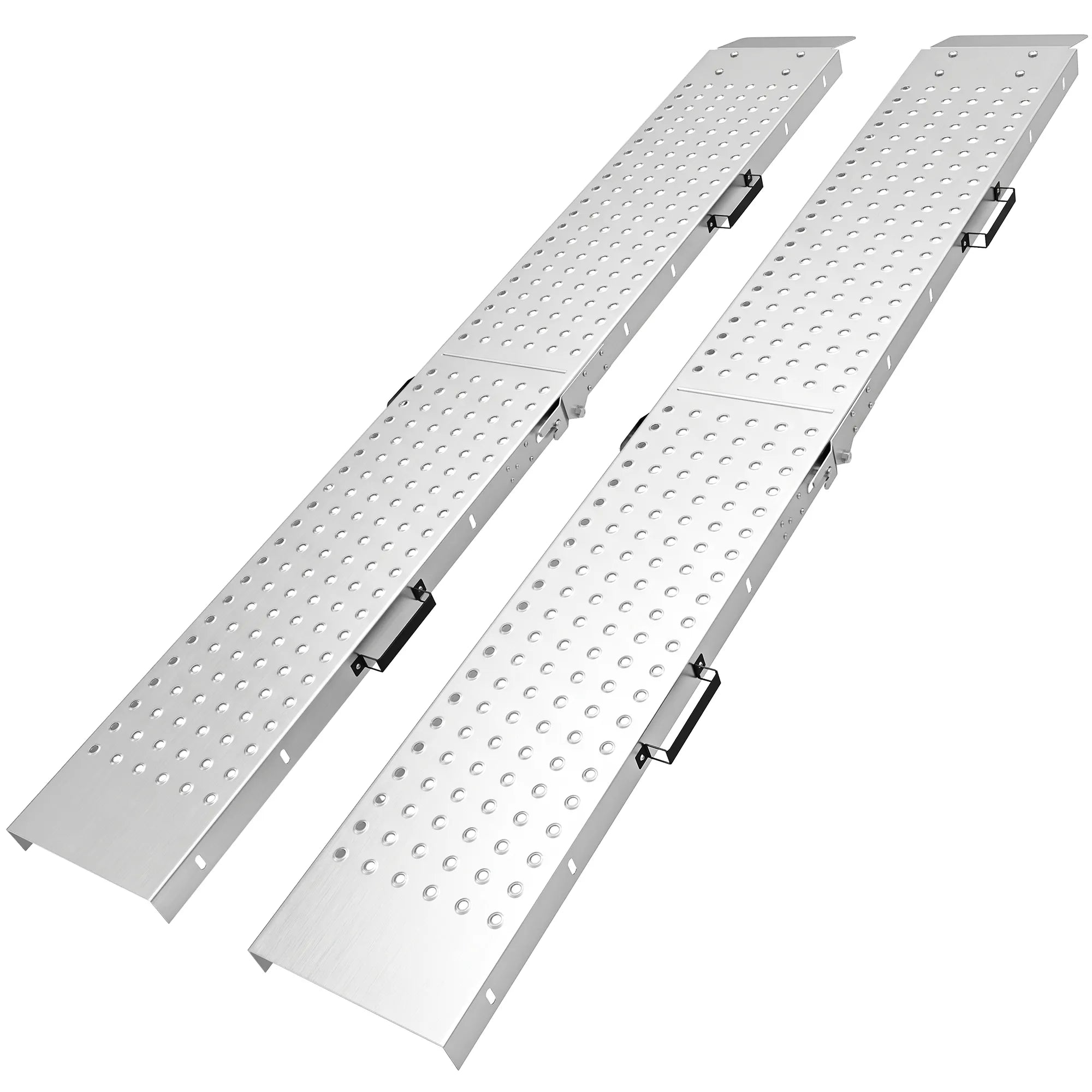 Sulankstomos užvažiavimo rampos 2 vnt., 400 kg, sidabrinės
