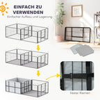 Šuniukų aptvaras su 7 sekcijomis ir guoliu 203x102x60cm juodas