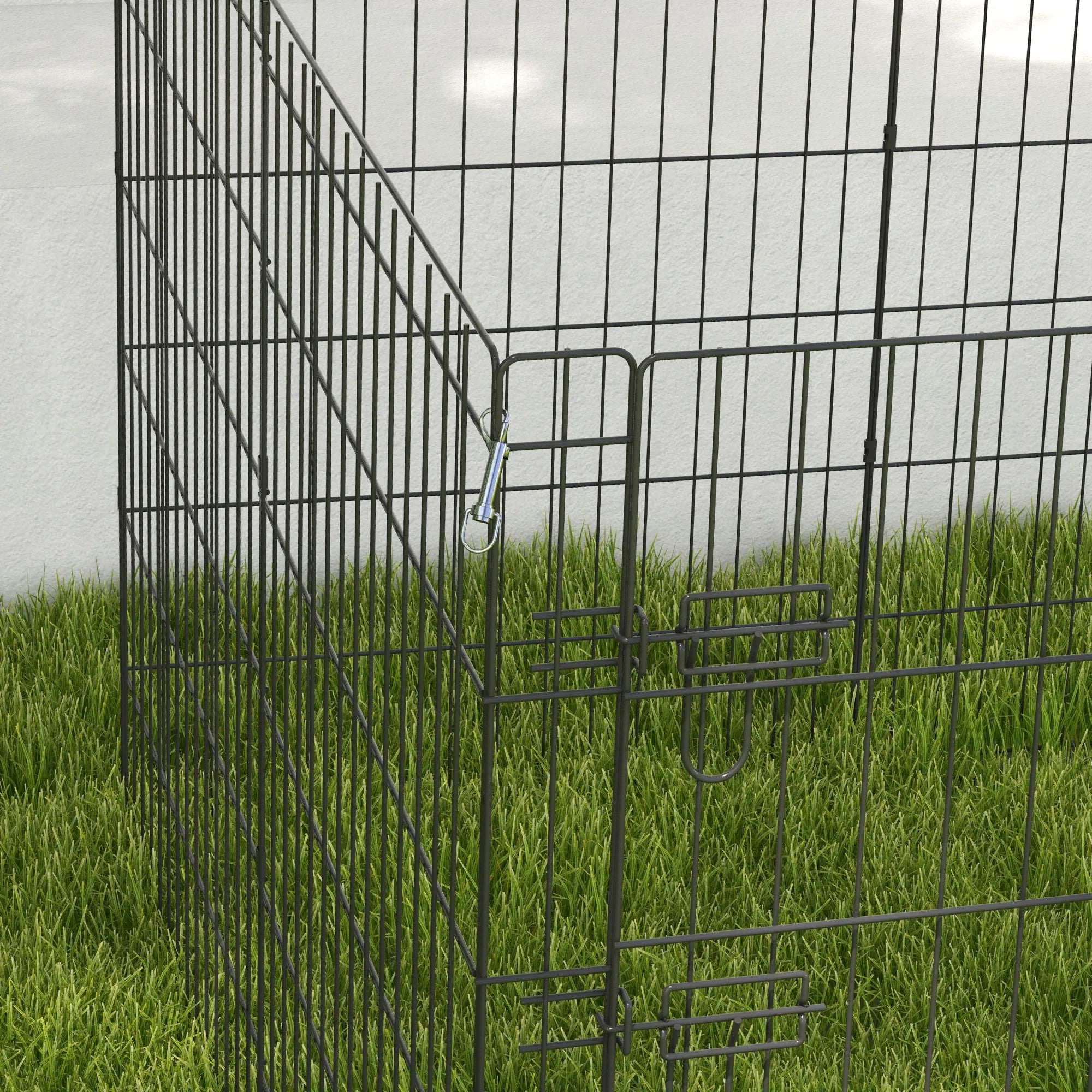 Šuniukų aptvaras su durelėmis, iki 20 kg, juodas