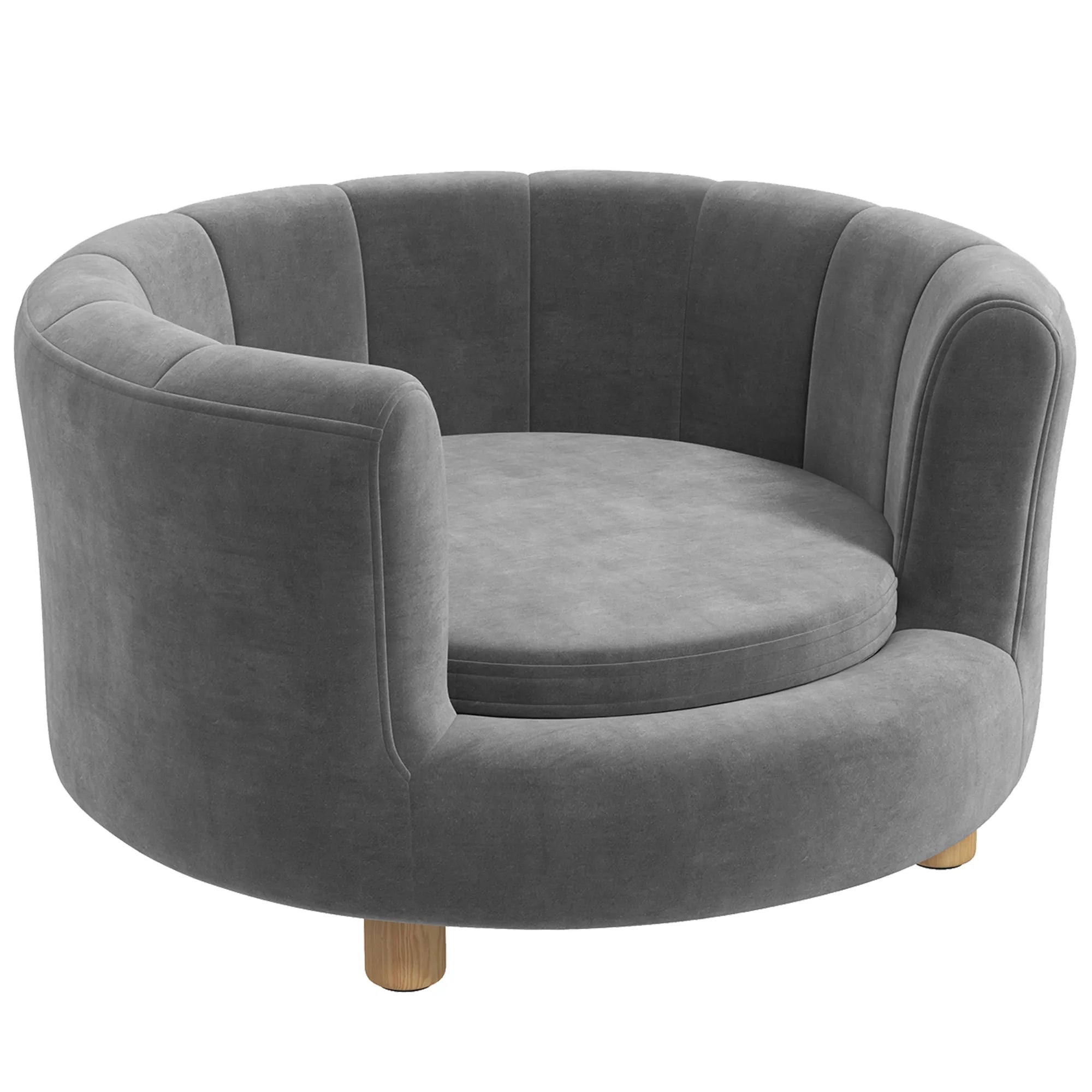 Šuns guolis sofa, su medinėmis kojelėmis, iki 4,5 kg, pilkas