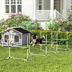 Šunų agility rinkinys, reguliuojamo aukščio, 4 vnt., baltas