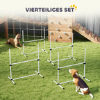 Šunų agility rinkinys, reguliuojamo aukščio, 4 vnt., baltas