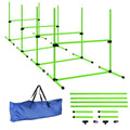 Šunų agility rinkinys reguliuojamo aukščio sporto įranga 99 x 65 x 94 cm žalias