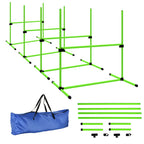 Šunų agility rinkinys reguliuojamo aukščio sporto įranga 99 x 65 x 94 cm žalias