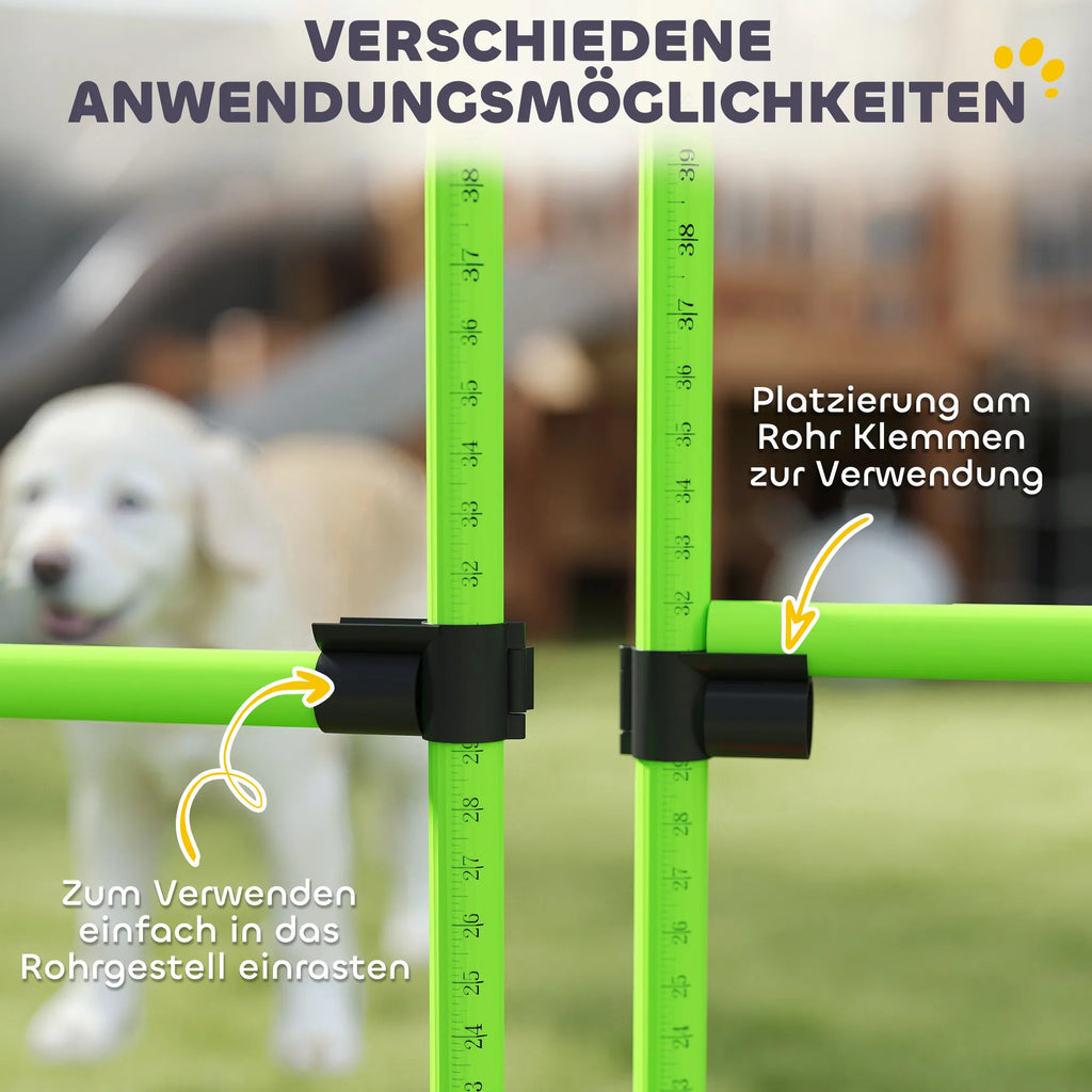 Šunų agility rinkinys reguliuojamo aukščio sporto įranga 99 x 65 x 94 cm žalias