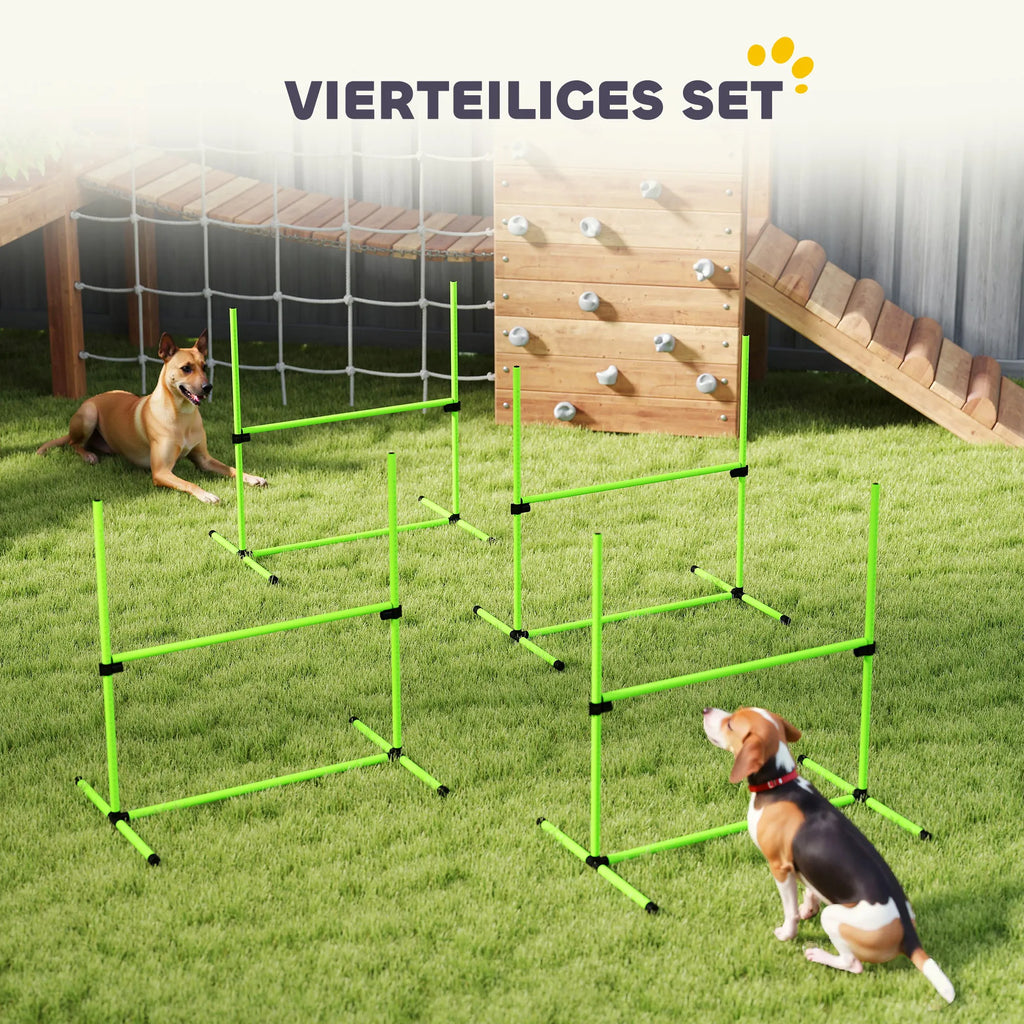 Šunų agility rinkinys reguliuojamo aukščio sporto įranga 99 x 65 x 94 cm žalias