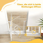 Šunų apsauginiai varteliai su integruotais katės varteliais 75-85 cm, baltos spalvos
