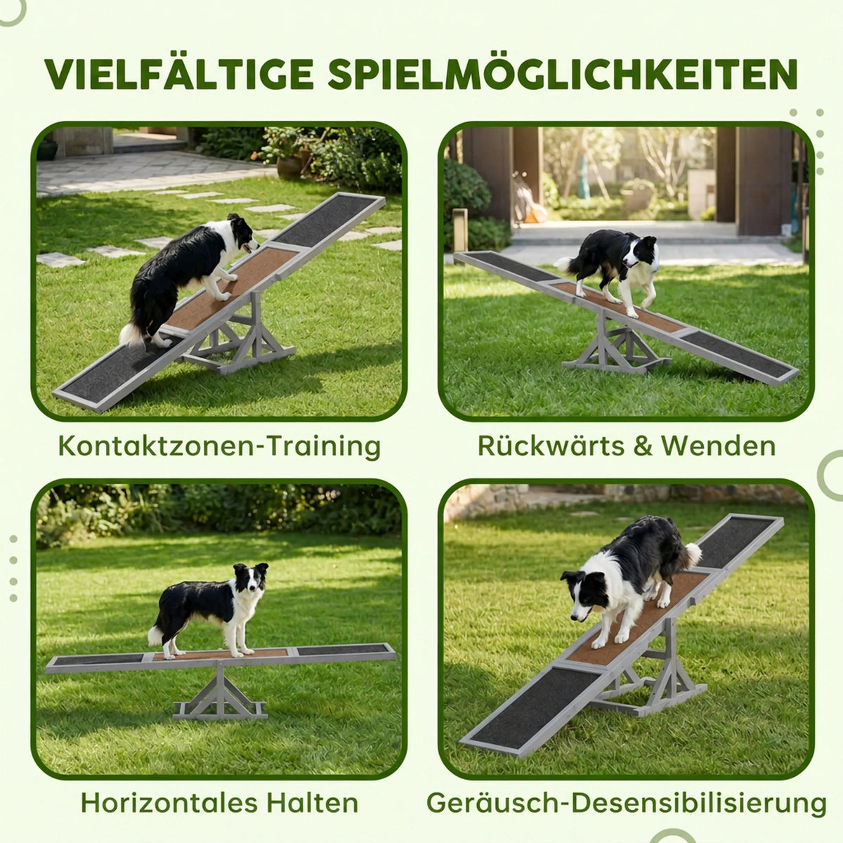 Šunų balansyras Aqulity Agility treniruotėms, iki 30 kg, pilkas