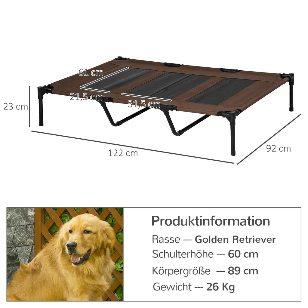 Guolio matmenų schema centimetrais su šuns pavyzdžiu