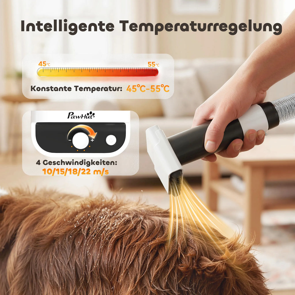 Šunų kirpimo mašinėlė su dulkių siurbliu 5-in-1, balta