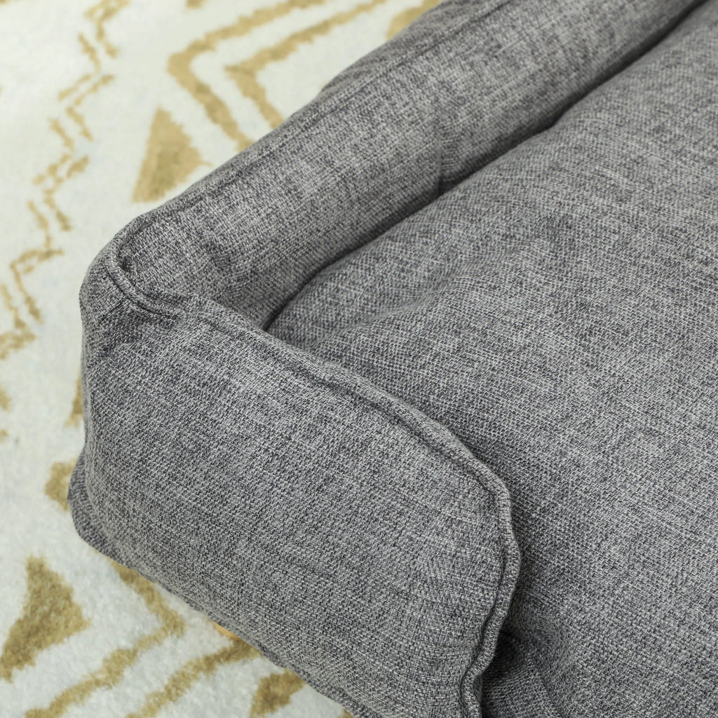 Šunų sofa, naminių gyvūnų sofa, naminių gyvūnų lovelė, nuimamas ir skalbiamas apmušalas, natūralus + tamsiai pilkas