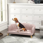Šunų sofa su atlošu, iki 25 kg, rožinė