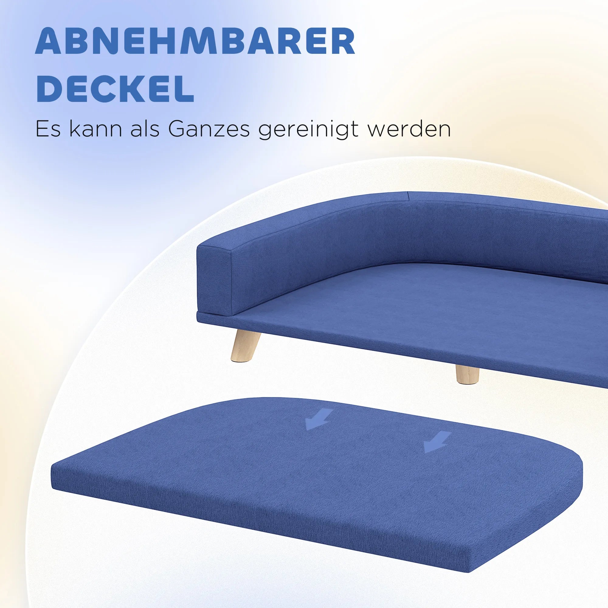 Šunų sofa su pagalve, iki 30 kg, mėlyna