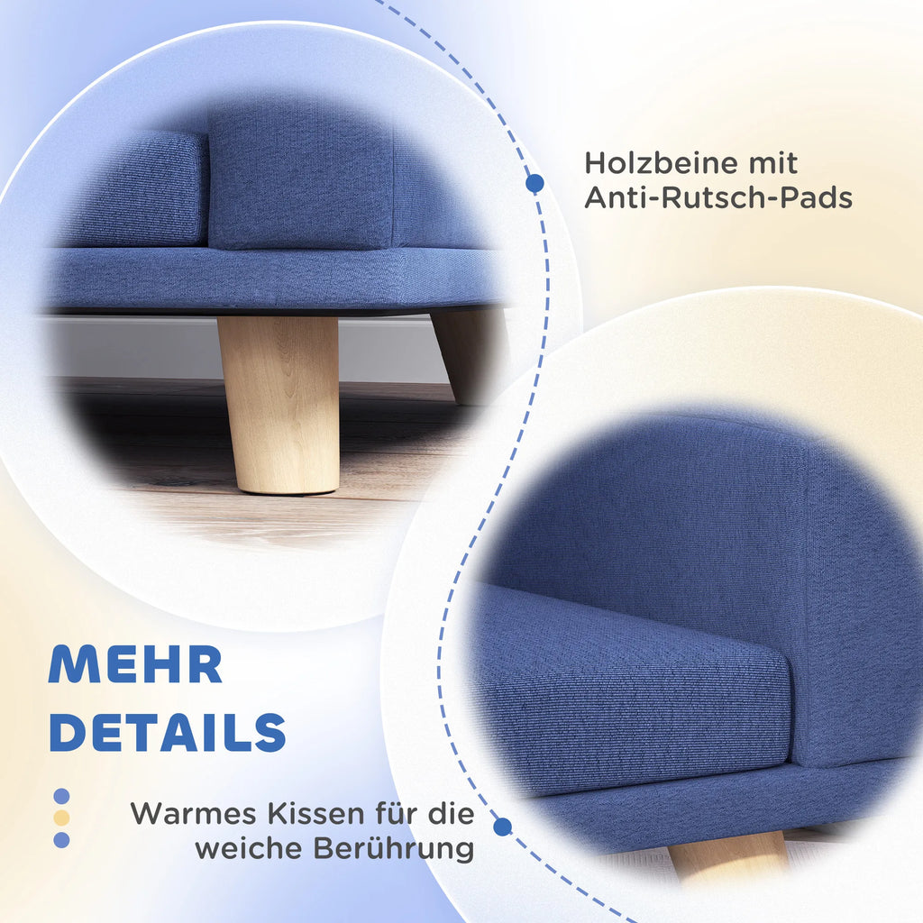 Šunų sofa su pagalve, iki 30 kg, mėlyna