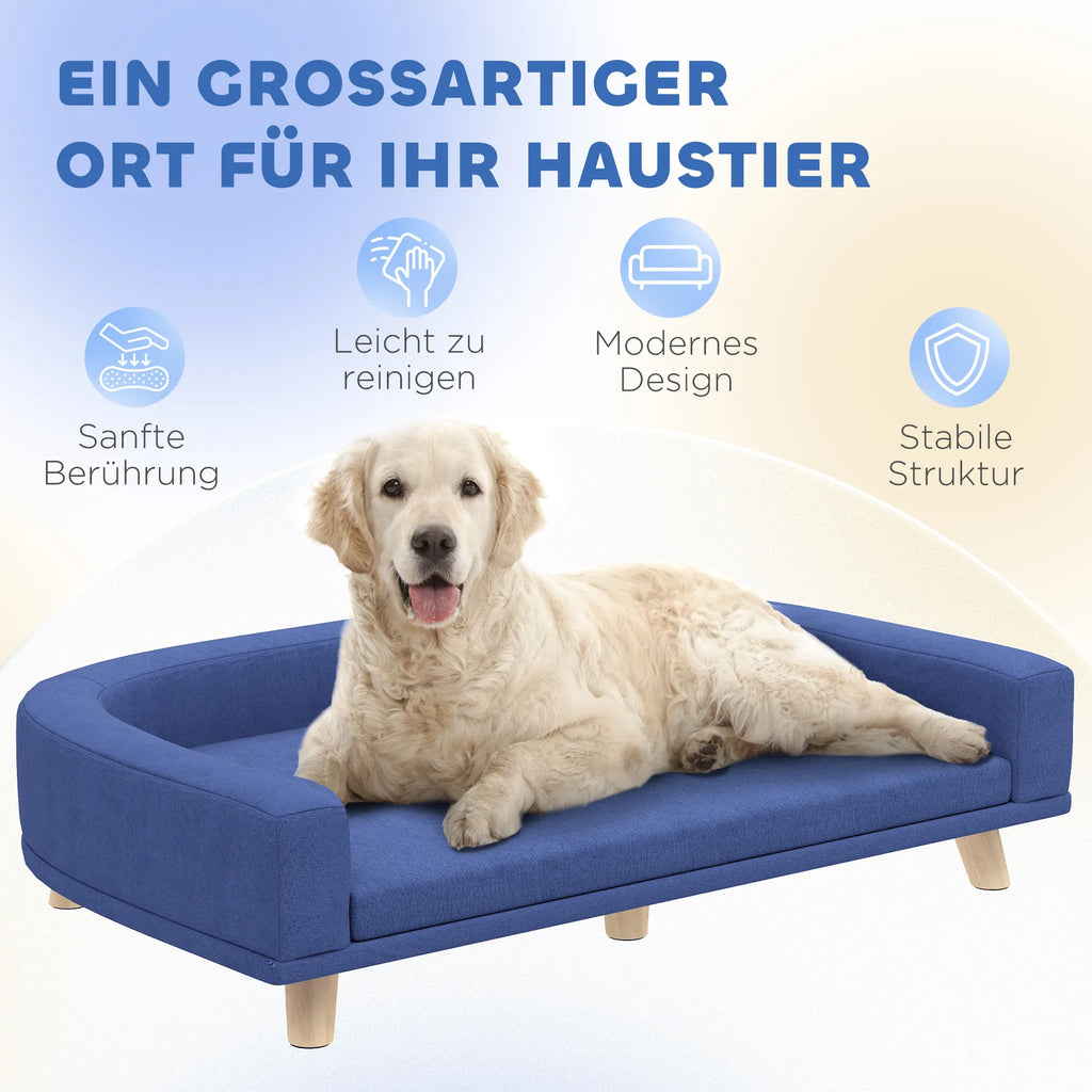 Šunų sofa su pagalve, iki 30 kg, mėlyna