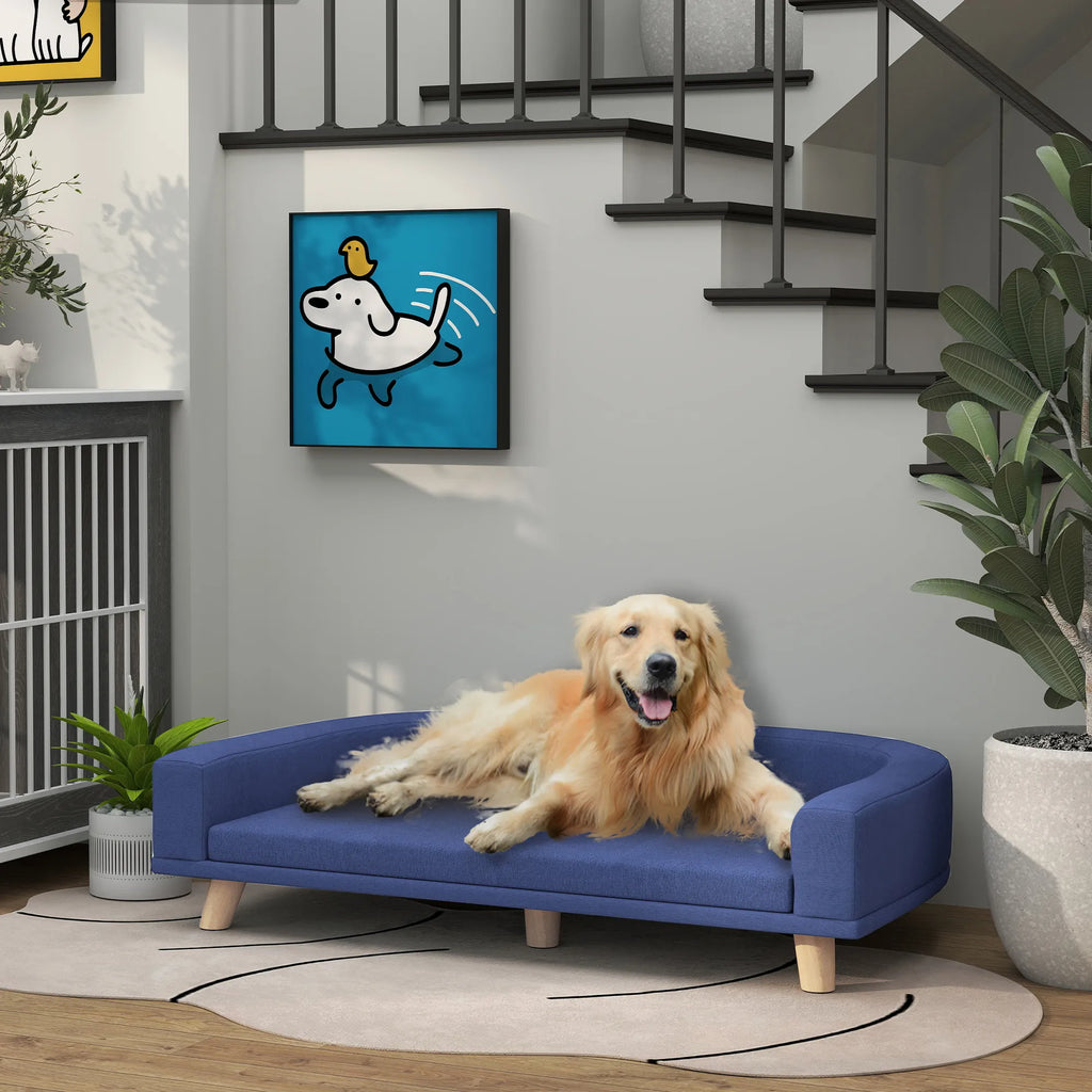Šunų sofa su pagalve, iki 30 kg, mėlyna