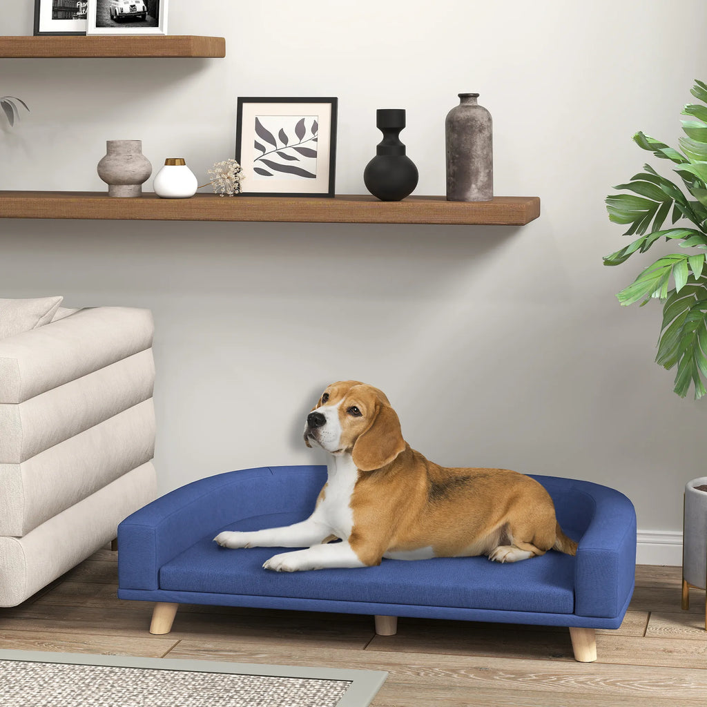 Šunų sofa su pagalve, iki 30 kg, mėlyna