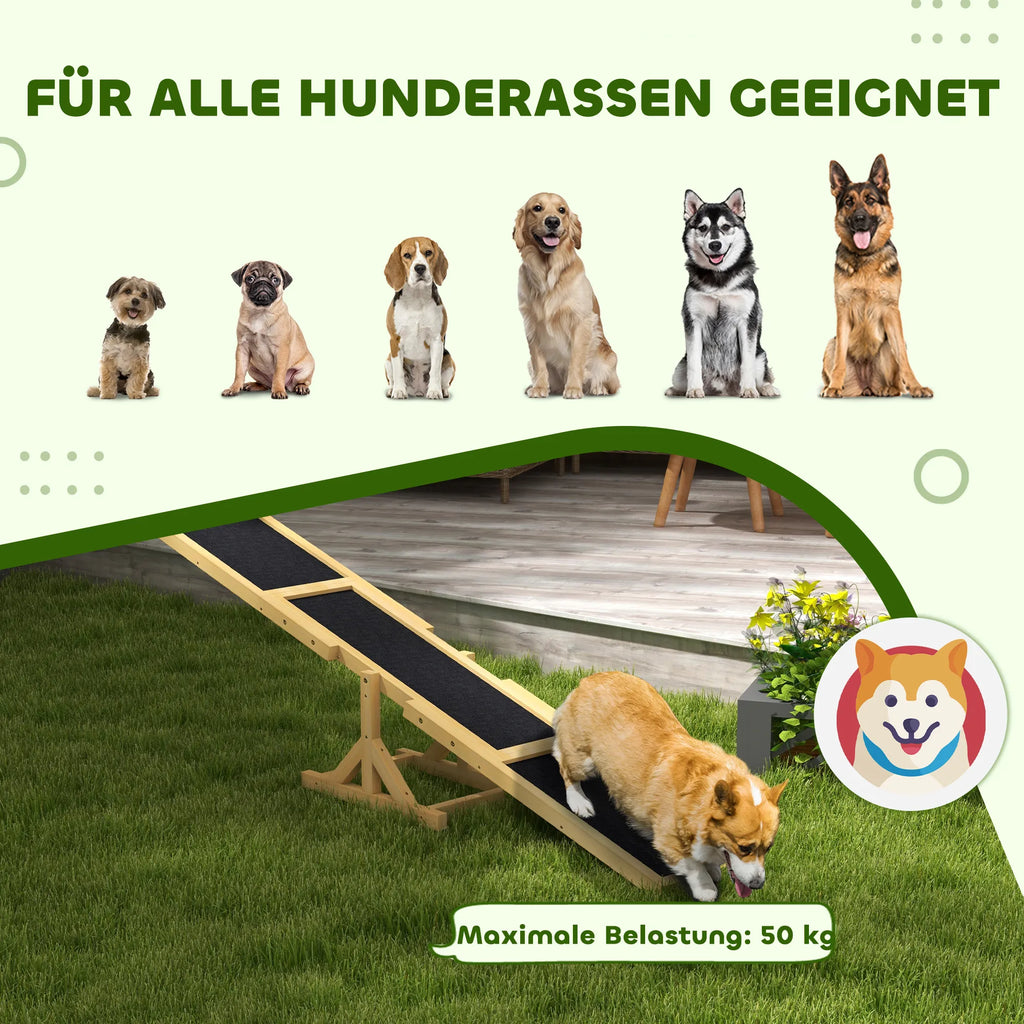 Šunų sūpynės agility treniruotėms, neslidžios, iki 30 kg, geltonos