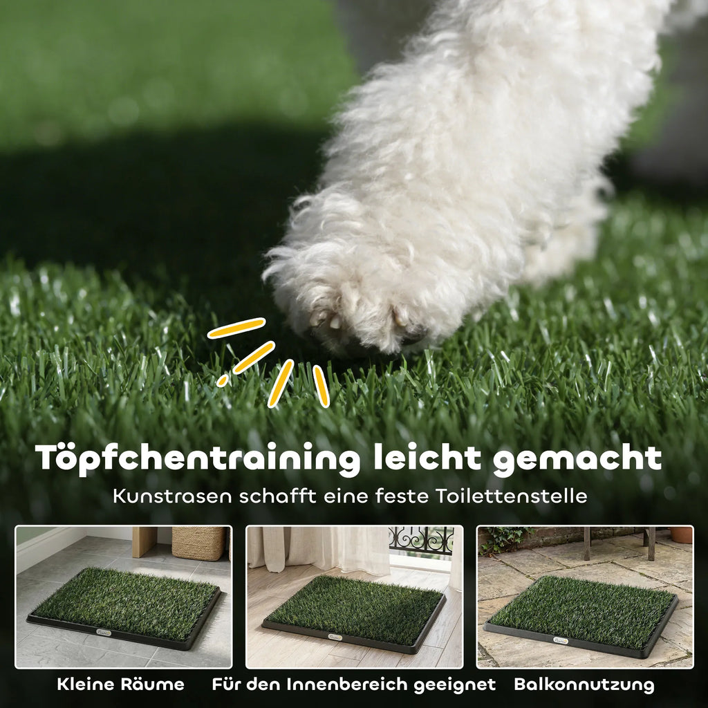 Šunų tualetas su dirbtine žole 63 x 50,5 cm juodas