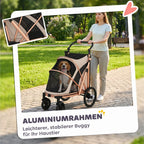 Šunų vežimėlis sulankstomas iki 20 kg, rudas