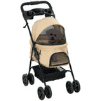 Šunų vežimėlis sulankstomas, iki 4 kg, khaki spalvos