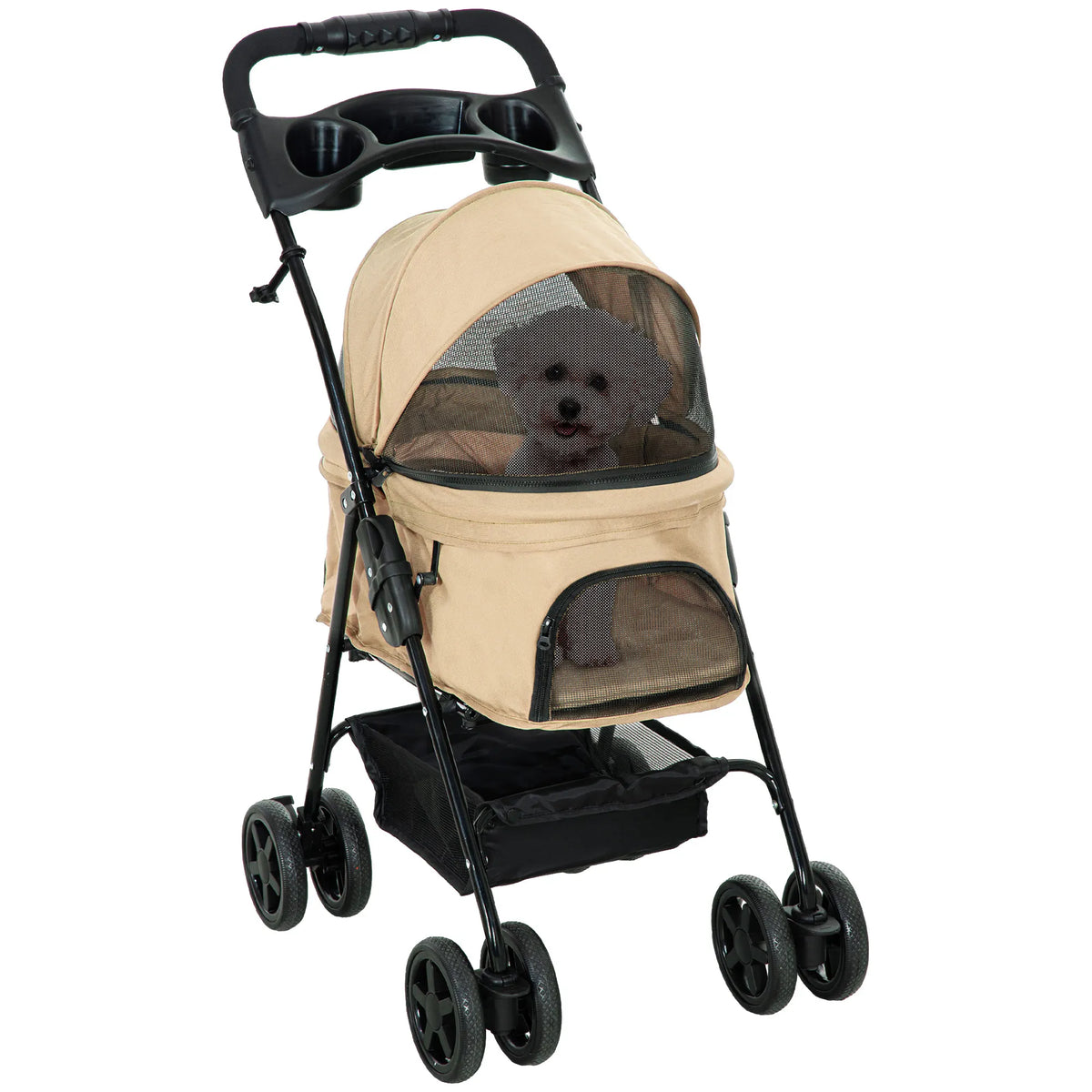 Šunų vežimėlis sulankstomas, iki 4 kg, khaki spalvos