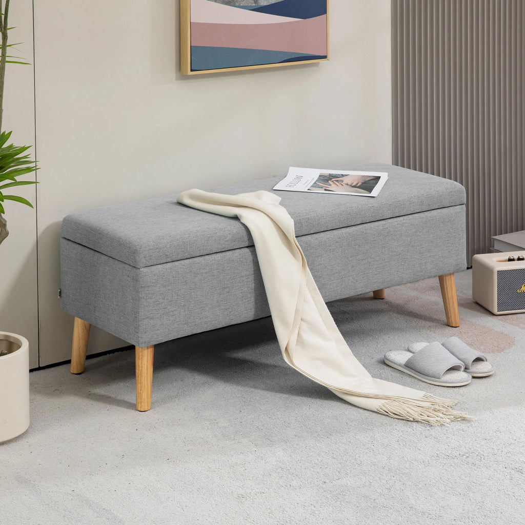 Suolas su daiktadėže, talpus, iki 220 kg, 110 × 39 × 45 cm, pilkas