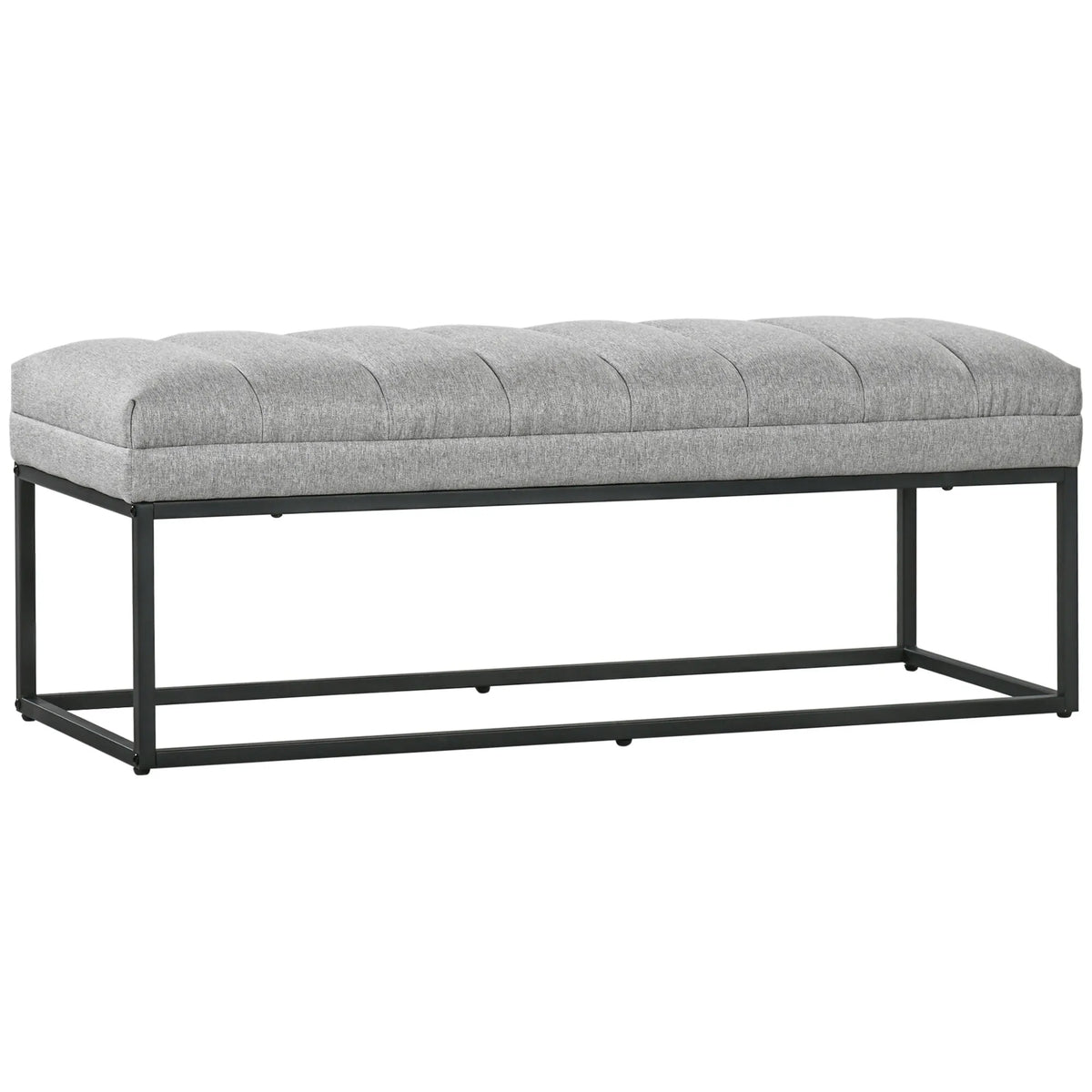 Suoliukas su metalinėmis kojomis, 120 cm, šviesiai pilkas
