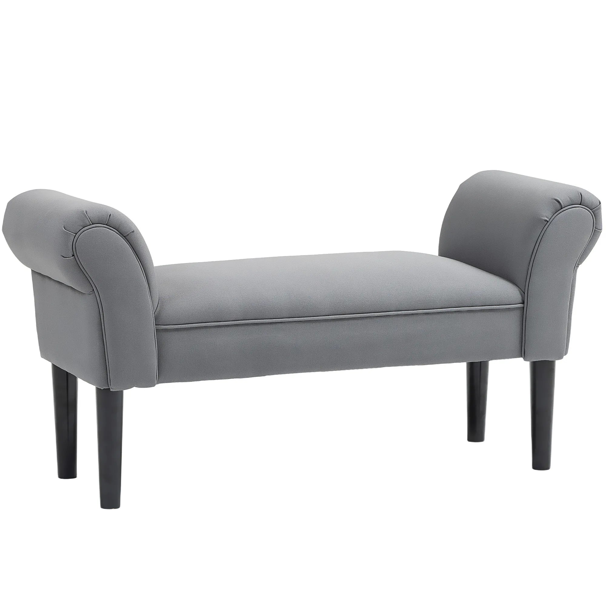 Suoliukas su paminkštinimu, 102 x 36 x 51 cm, tamsiai pilkas