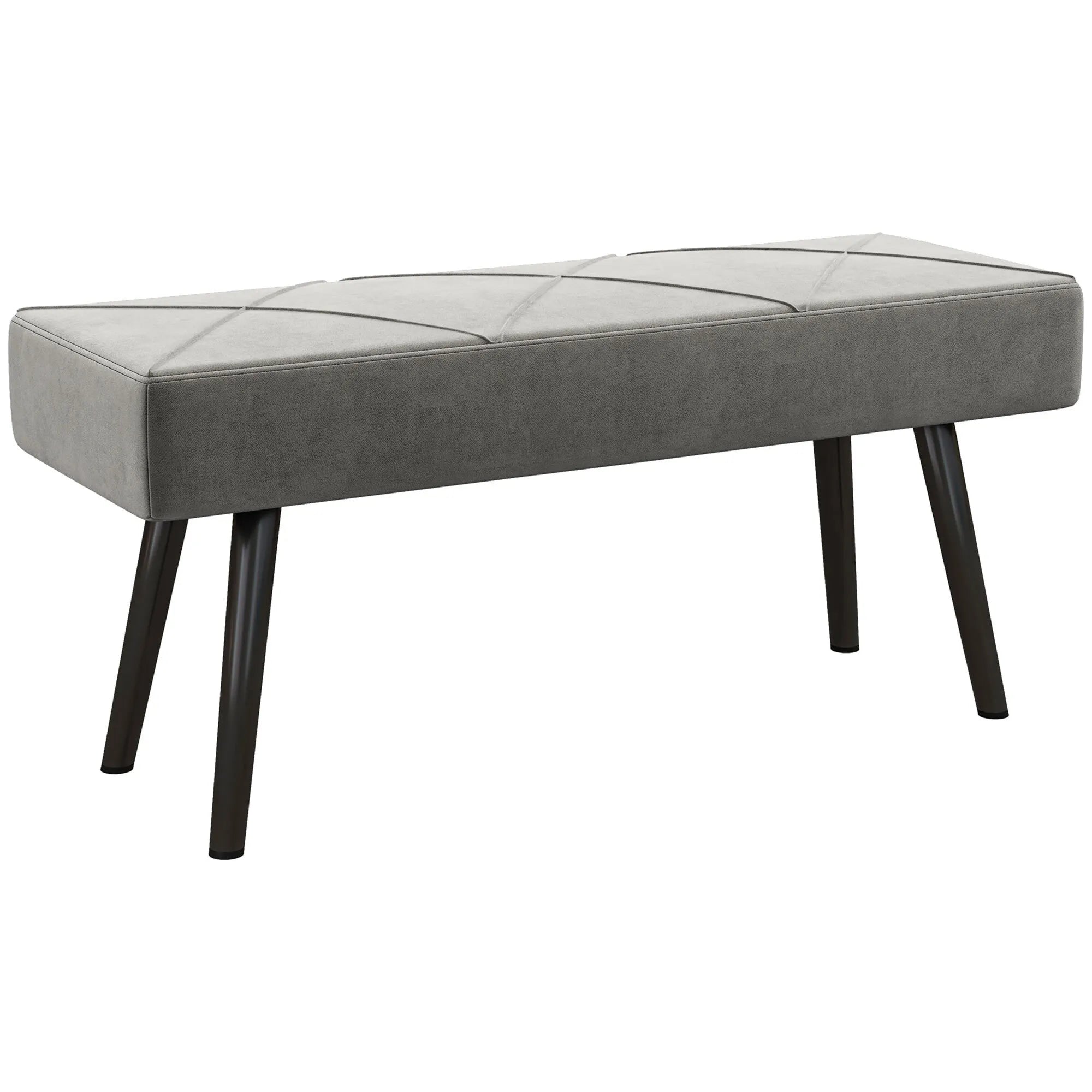 Suoliukas su veliūrine danga, 100 cm, pilkas