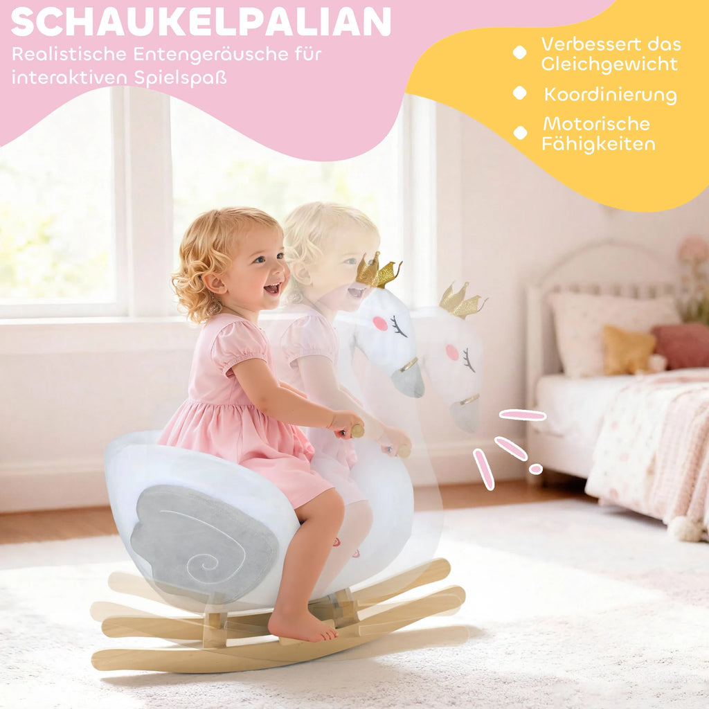 Supynės gulbė, su muzika ir saugos diržu, balta 1,5-3m