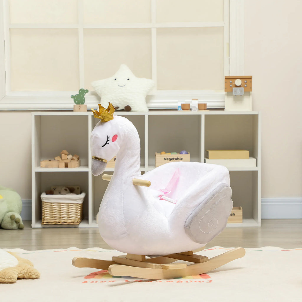 Supynės gulbė, su muzika ir saugos diržu, balta 1,5-3m