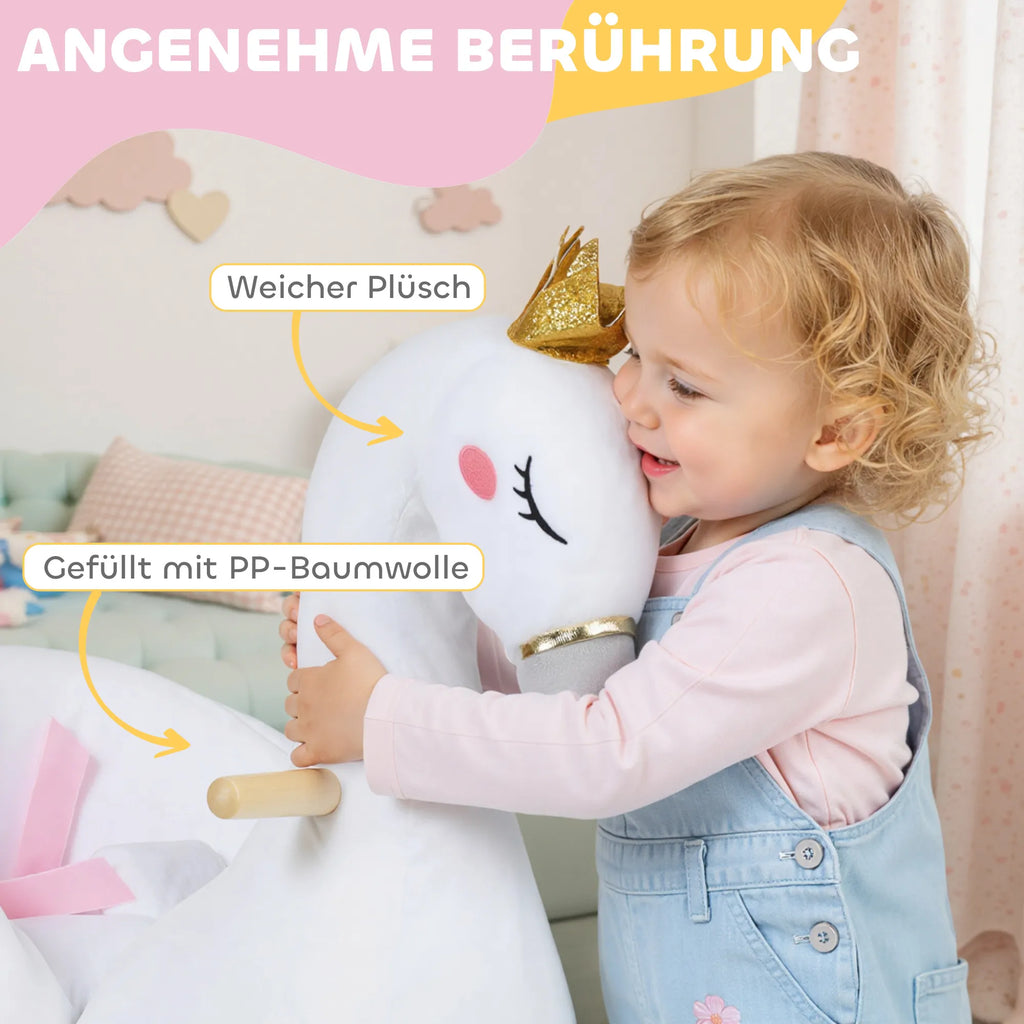 Supynės gulbė, su muzika ir saugos diržu, balta 1,5-3m